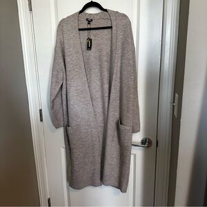 NEW!! Express Long Open-Front Pocket Cardigan - Light Taupe/Blush Color